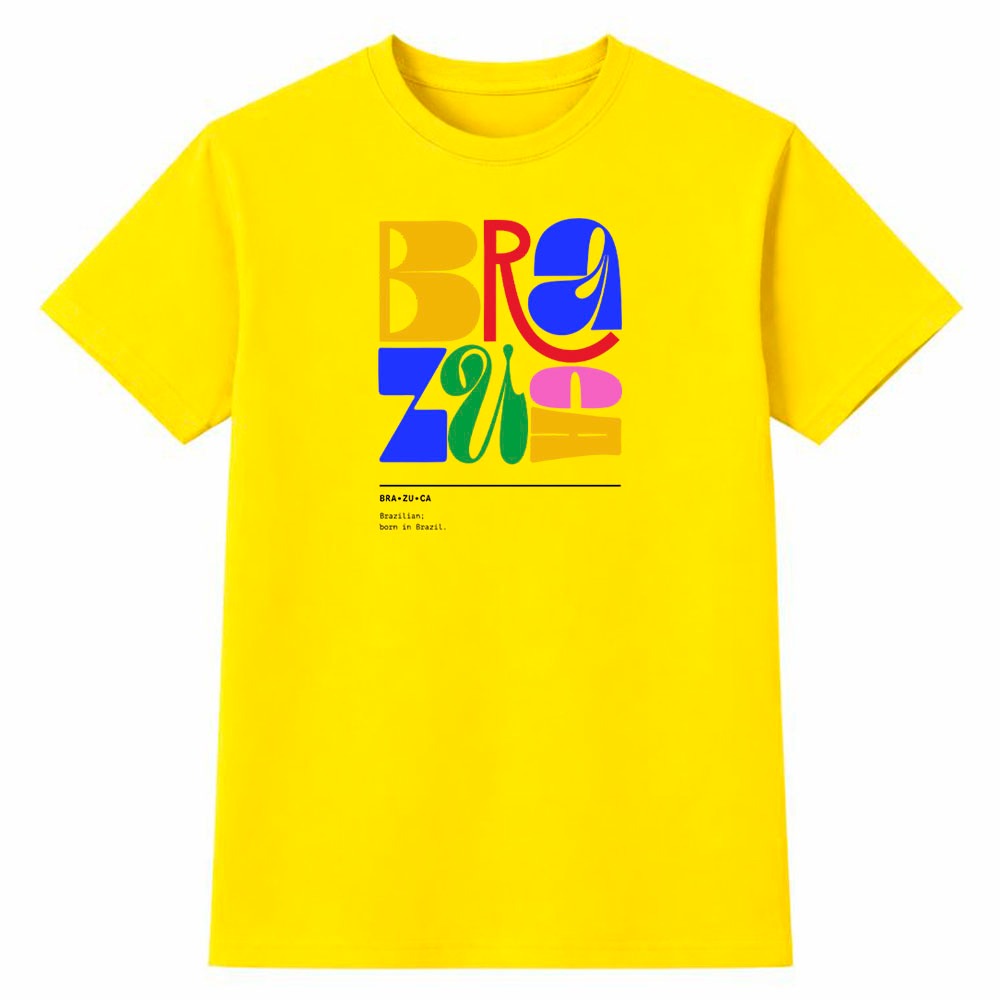 Camiseta Feminina 100% Algodão Camisa Brazuca Copa do Mundo Brasil Futebol Casual Dia a Dia Premium