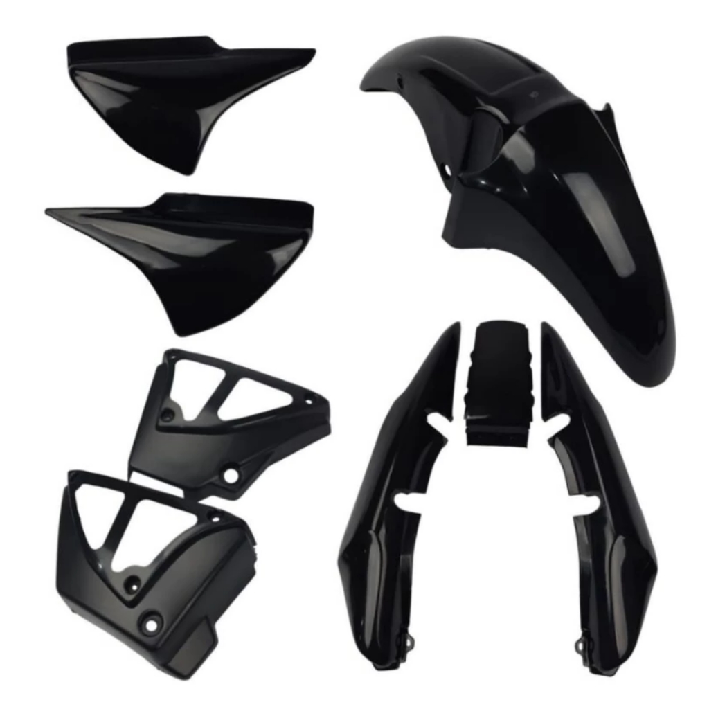Kit Carenagem CG 150 Titan 2004 2005 2006 2007 2008 Paralama Rabeta Tampa Lateral Complemento Preto