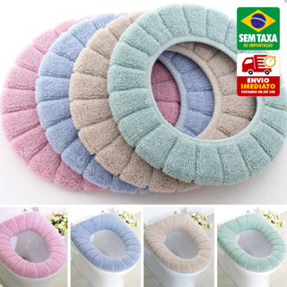 Capa Protetora para Vaso Sanitário em Poliéster Almofada Higiênica Confortável Lavável Banheiro em Oferta na Shopee