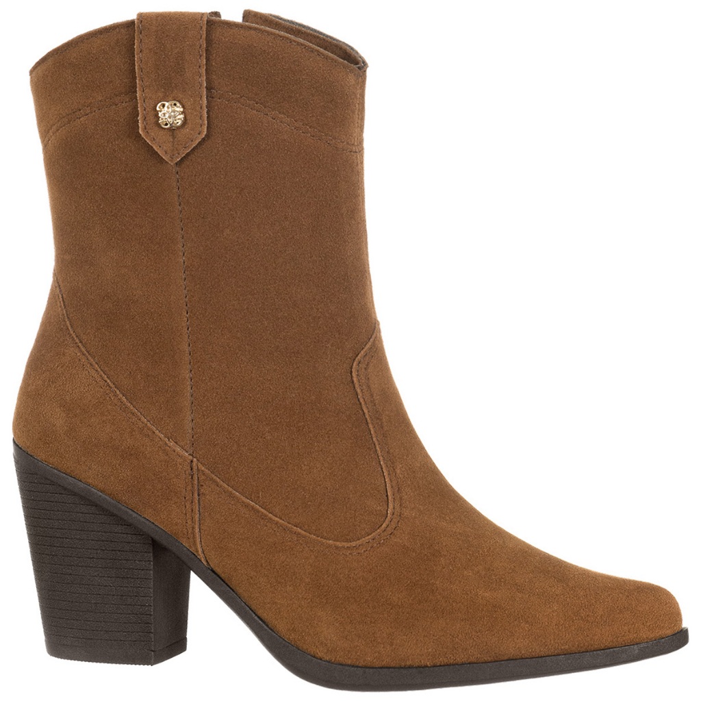 Bota Texana Feminina Bico Fino Wester Country Cano Curto Salto Grosso Médio Sandy GiGiL em Oferta na Shopee