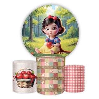 Kit Princesas Baby Decoração Painel Redondo e Capas Cilindros Sublimados 1,5x1,5 Festa Infantil em Oferta na Shopee