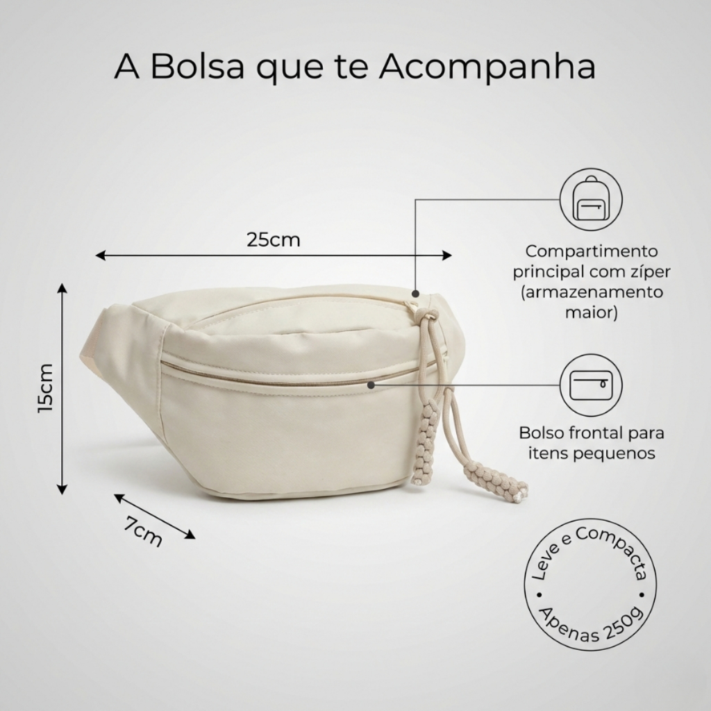 Pochete Transversal Unissex Impermeável Tiracolo Leve e Compacta, Ideal para Dia a Dia, Shows, Viagens e Eventos — imagem 2 de 2