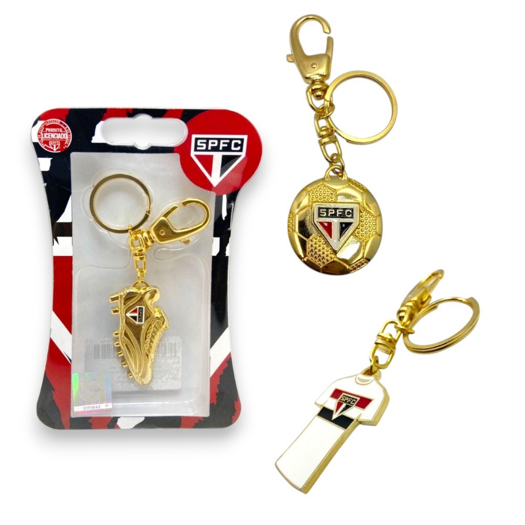 CHAVEIROS BANHADO A OURO SÃO PAULO OFICIAL em Oferta na Shopee