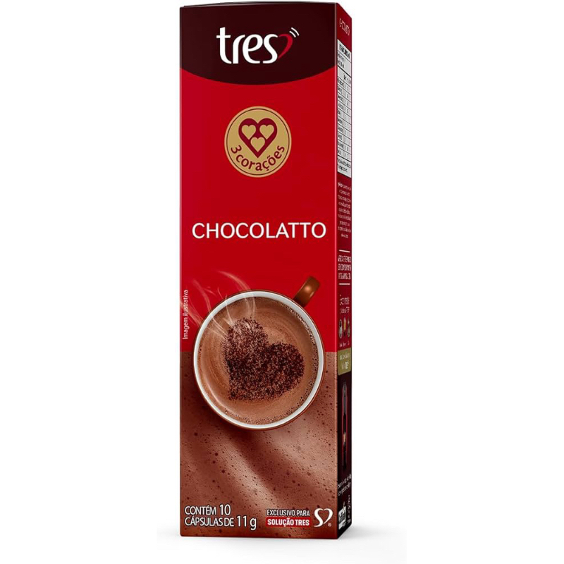 Cápsulas de Chocolate Quente 3 Corações - 10 Und