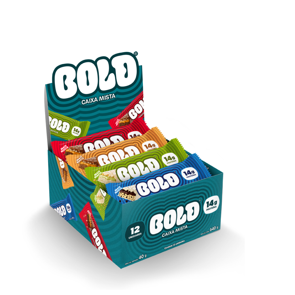 BOLD  Caixa Mista Barra de Proteína 12 Unidades 40 g com 14 g Proteína Zero Adição de Açúcar em Oferta na Shopee