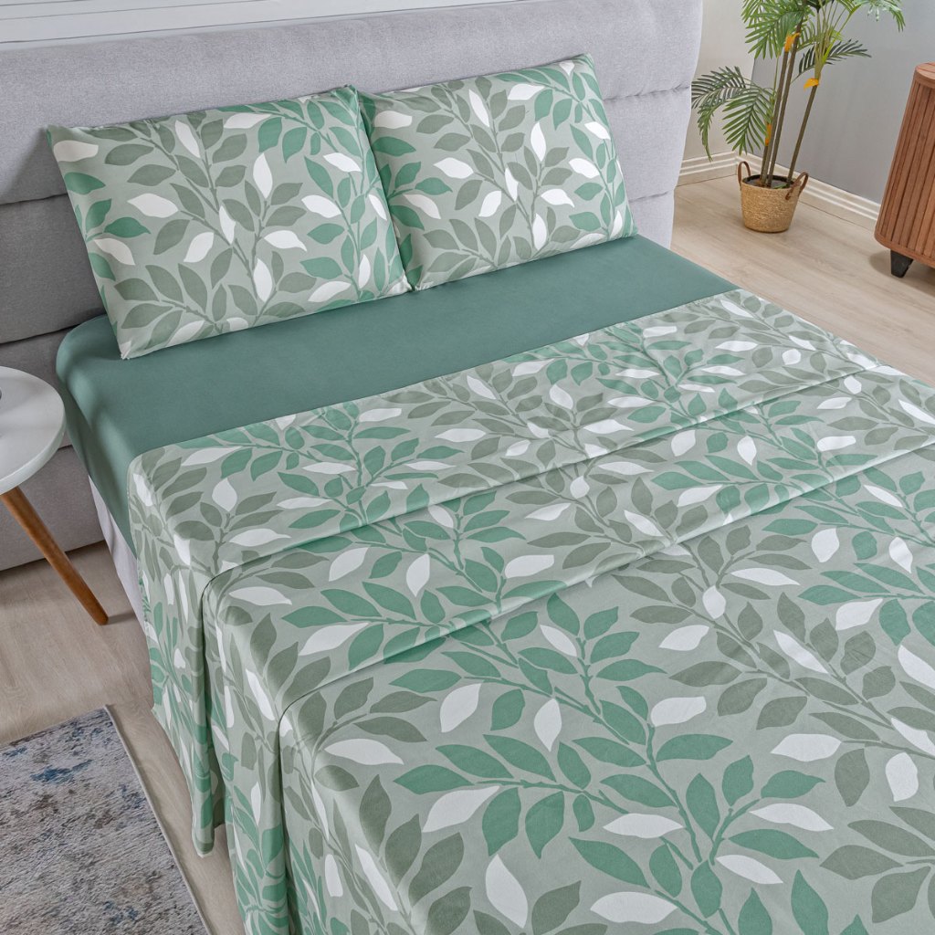 Jogo Lençol Queen Percal 400 Fios 4 Pçs Macio E Toque Suave