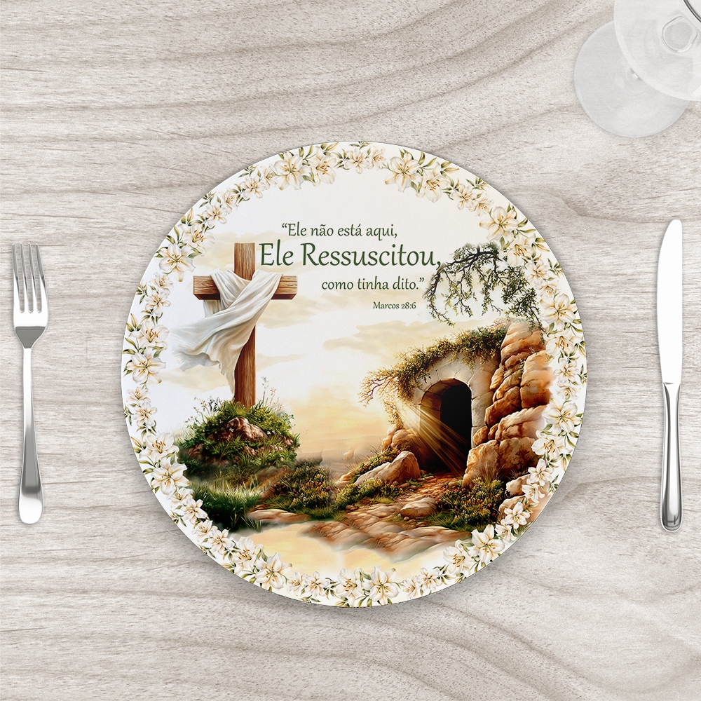 Capa para Sousplat de Páscoa 35x35cm - 1 unidade