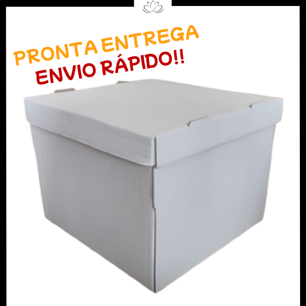 Kit 10un Caixa Para Bolo 26x26x20cm Alta Resistente - Montável Premium em Oferta na Shopee