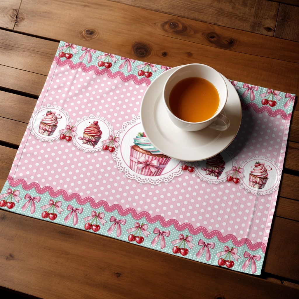 02 Lugar Americano 43cm x 35cm-  Coleção Cupcake-Lançamento! em Oferta na Shopee