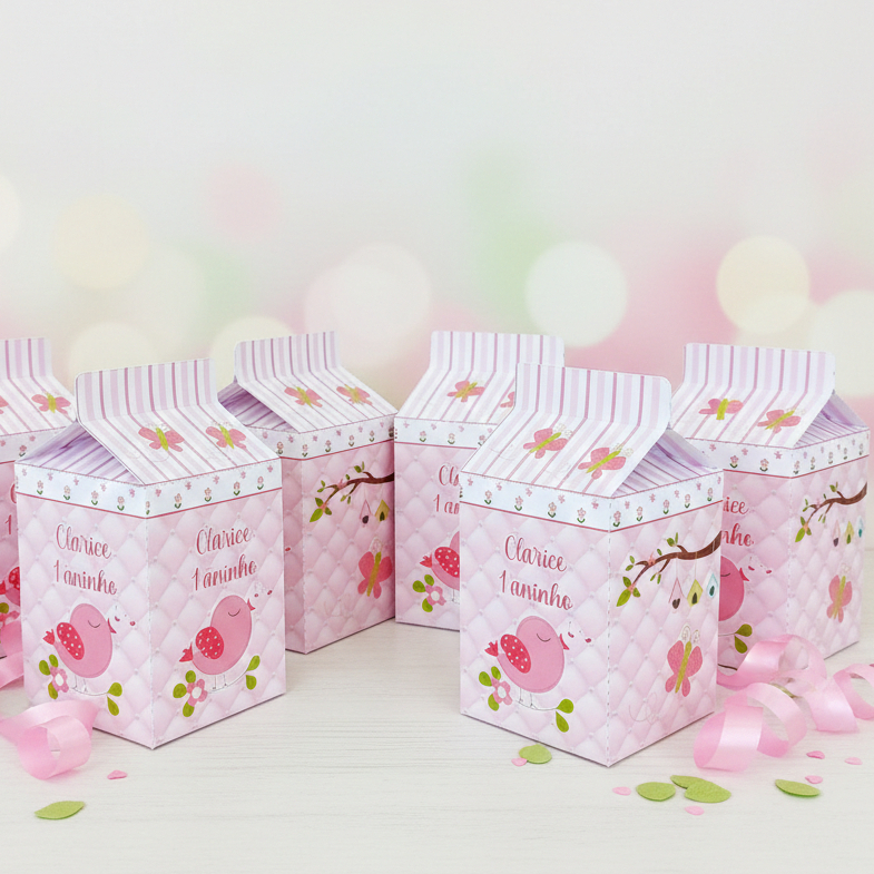 Caixa Milk Jardim Encantado Pegue e Monte Personalizados Lembrancinha de Aniversário