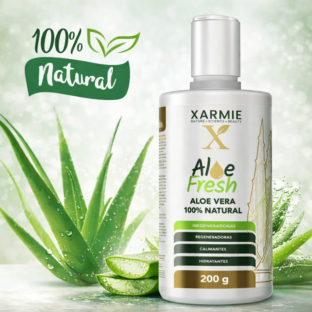 Aloe Fresh: Babosa 100% Natural para Pele, Rosto e Corpo - Hidratação Profunda - 200g