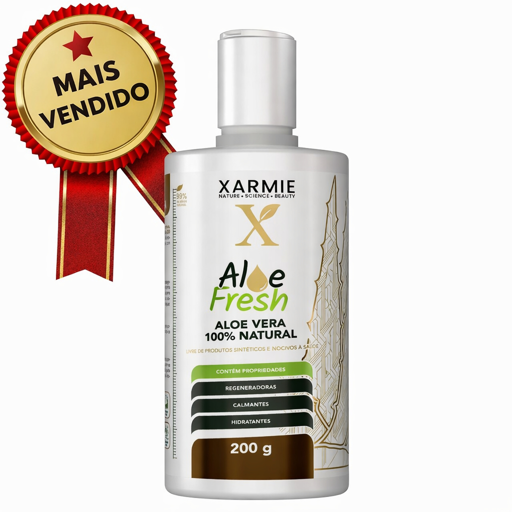Gel Babosa Aloe Fresh Dermatites, Aloe Vera 100% Natural 98% Puro Prensado a Frio - Pele Perfeita - 200g