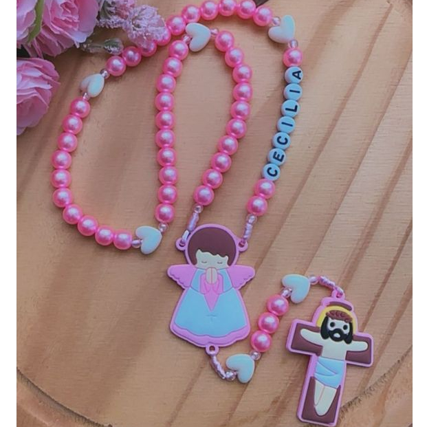 TERÇO infantil personalizado com o NOME - ARTESANATO