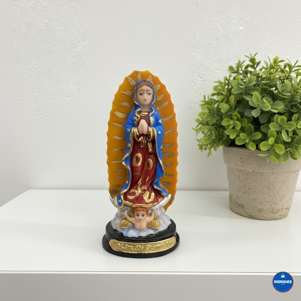 Imagem Nossa Senhora Guadalupe em Resina Pequena 12 cm em Oferta na Shopee
