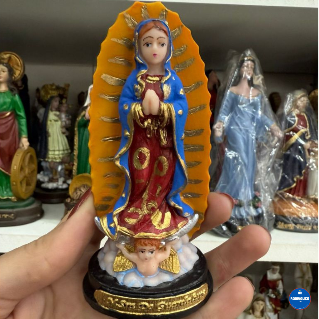 Nossa Senhora de Guadalupe Padroeira das Américas Estátua Religiosa Decoração Católica 12 cm em Oferta na Shopee