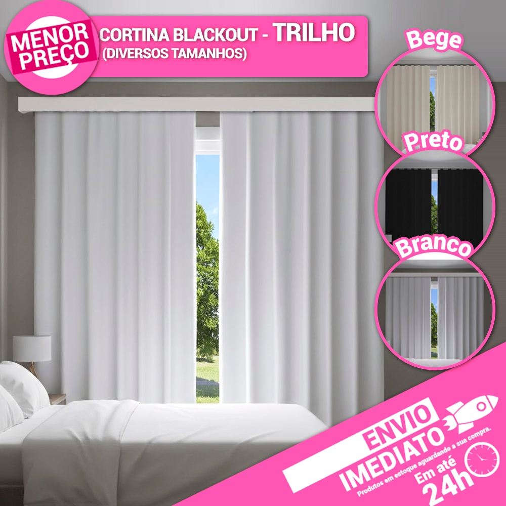 Cortina Blecaute Blackout para Trilho Comum Corta Luz PVC Quarto Sala Escritório - Envio Imediato em Oferta na Shopee