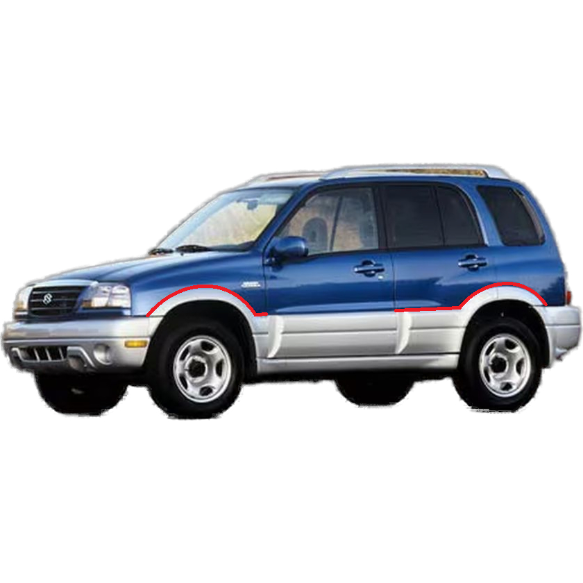 Friso de Borracha Debrum Preta 8m Aplique Alargador Paralamas - Gran Vitara Tracker Pajero Hilux L200 Terios Jimny