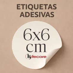 Etiquetas Adesivas Personalizadas 6x6cm | Quadrada, Redonda ou Especial | Vinil Brilho À Prova d’Água | até 1.000 uni