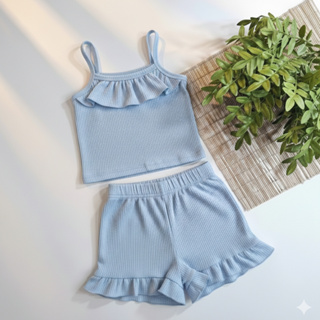 Conjunto Infantil Canelado com Babado Delicadeza e Conforto em Oferta na Shopee