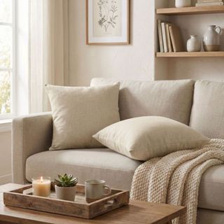 Kit 2 Capas de Almofada 45x45 Linho Premium Zíper Invisível Fácil de Lavar Decorativas em Oferta na Shopee