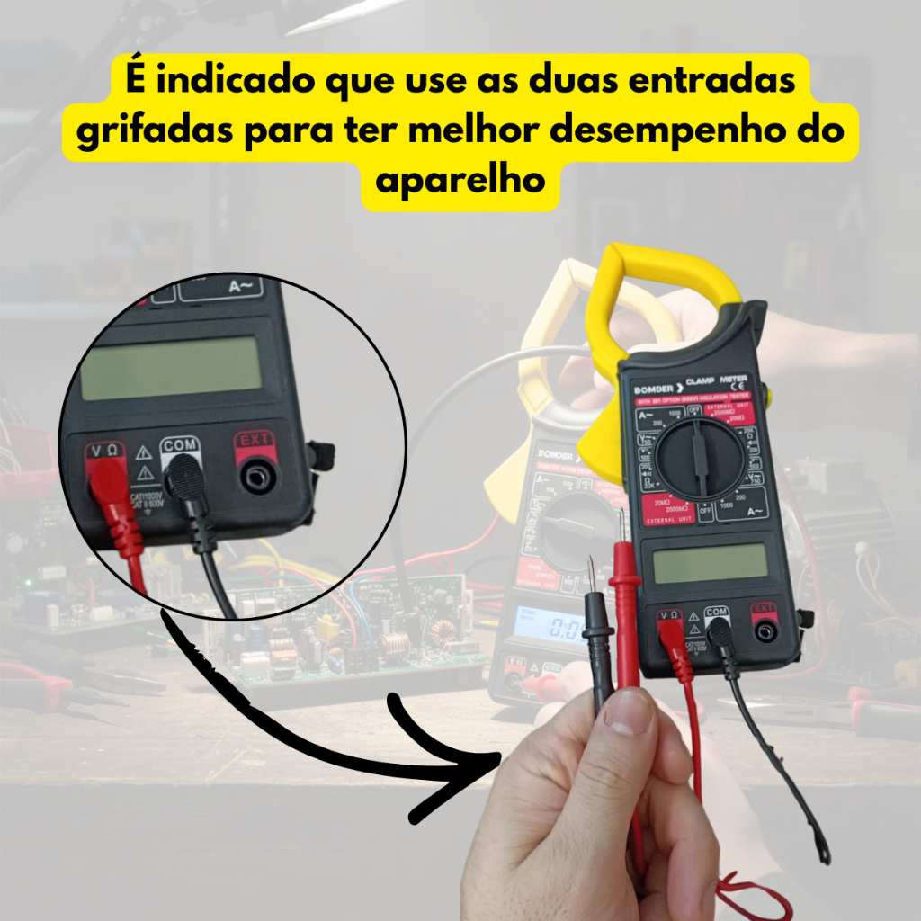 Kit 3 em 1 Multímetro Digital Com Caneta Tensão e Alicate Amperímetro