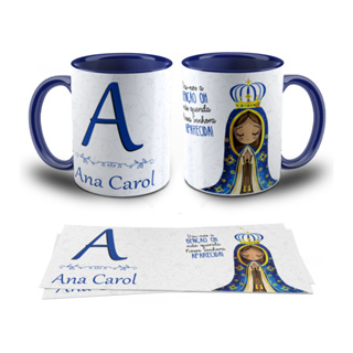 Caneca xícara Nossa Senhora Aparecida personalizada com letra e nome Alfabeto em Oferta na Shopee