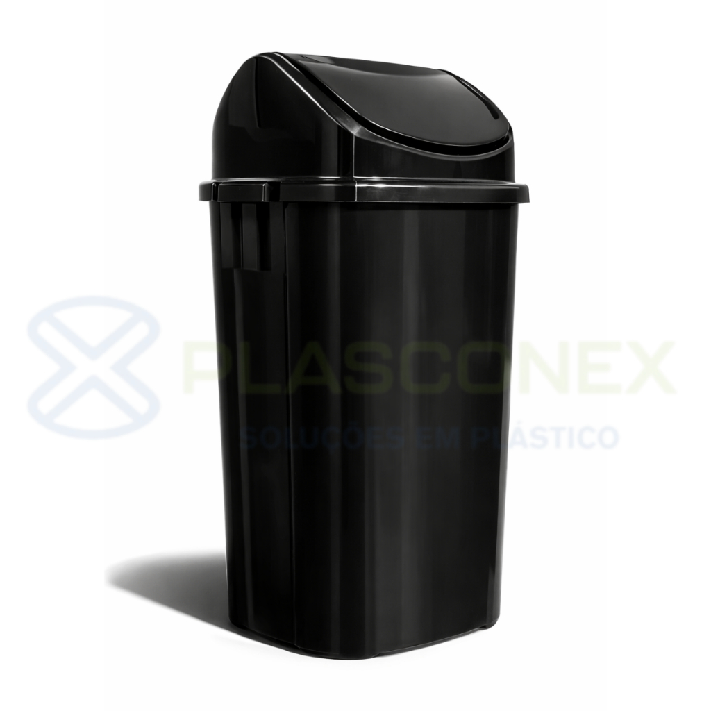 Cesto Lixeira para Cozinha 60 Litros  Preto ou Branco - JV