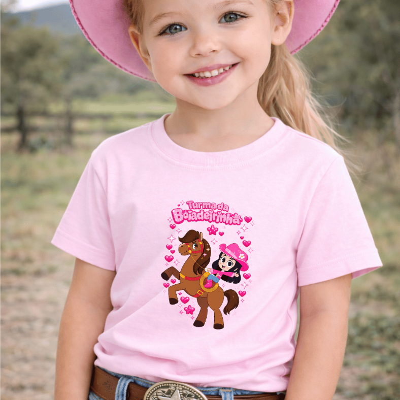 Camisa Feminina Infantil Boiadeirinha e Black camiseta 100% Algodão com Toque Macio e Confortável