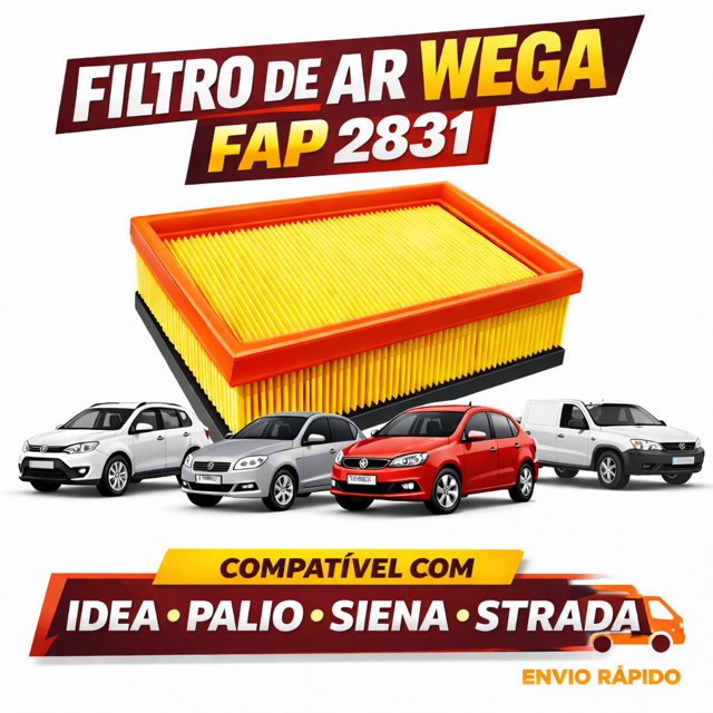 Filtro de Ar Wega FAP2831 Palio Siena Strada Idea