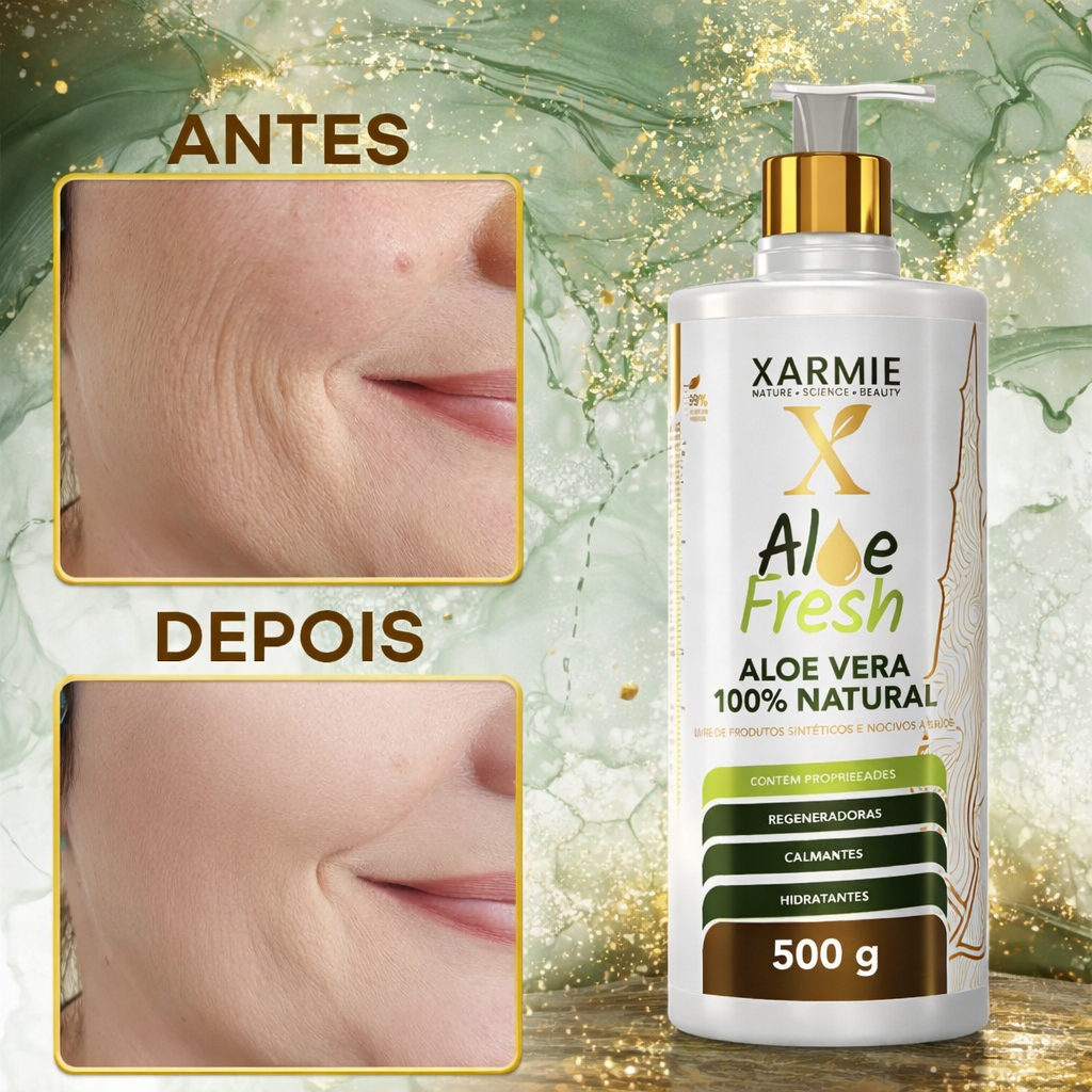 XARMIE Gel Anti-Idade Aloe Fresh  Babosa Pura 500g para Rugas, Firmeza e Pele Jovem em Oferta na Shopee