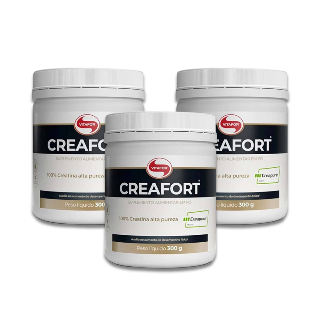 Kit 3 Creatina Creapure® 300g Creafort® | 100% Pura, Vegana, Alemã, Monohidratada
