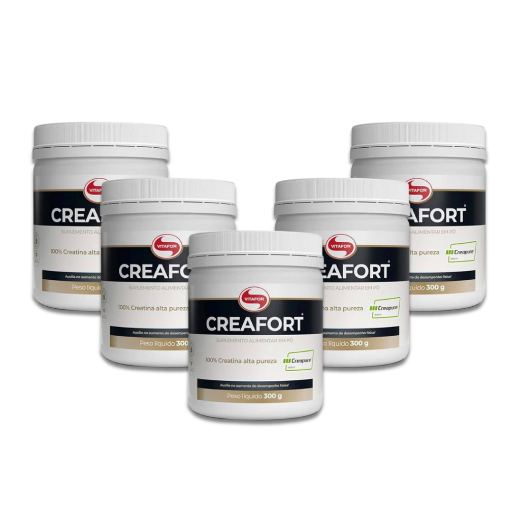 Kit 5 Creatina Creapure® 300g Creafort® | 100% Pura, Vegana, Alemã, Monohidratada