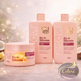 Kit Capilar Mix Silicone Soul Turbo 3 Itens  Shampoo Condicionador Máscara Capilar Brilho Tratamento em Oferta na Shopee