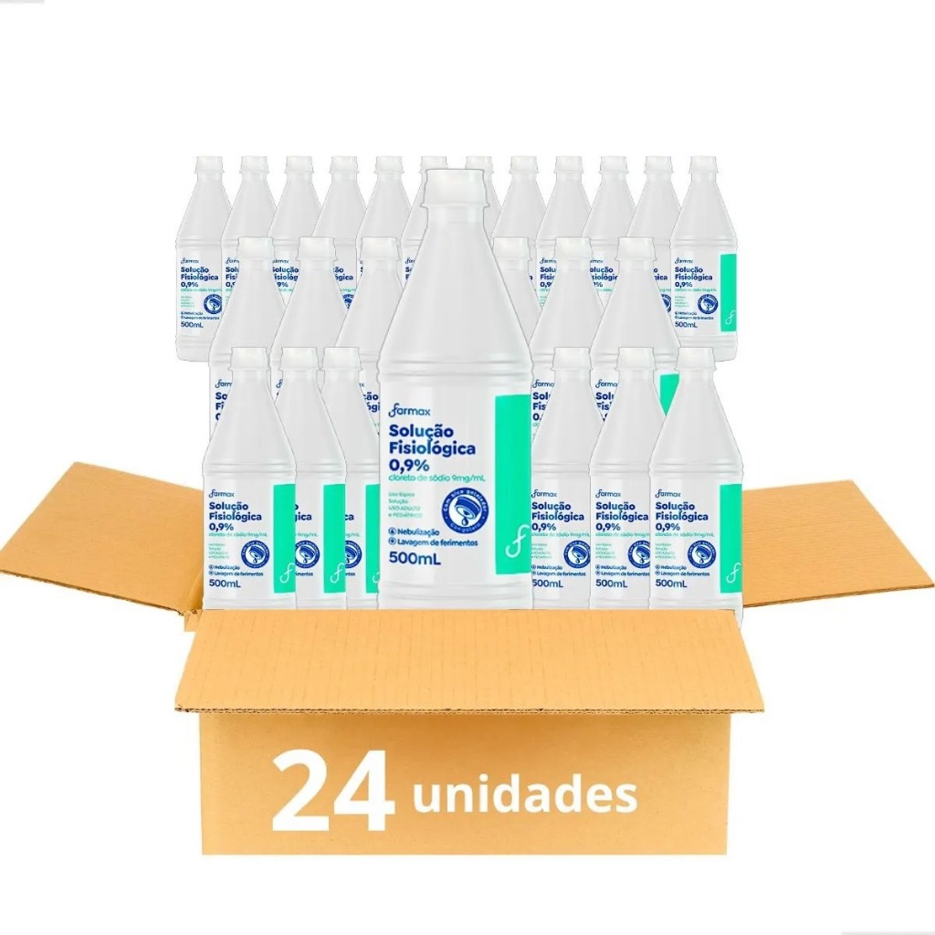 KIT SORO FISIOLÓGICO FARMAX 500ML - 6, 12 OU 24UN