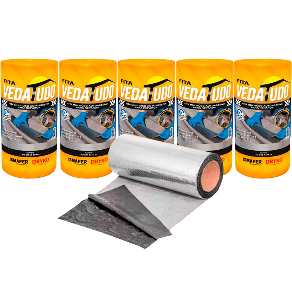 Kit Manta Asfaltica 4 Un Auto Adesiva Aluminizada 30cm X 10m Prateado em Oferta na Shopee