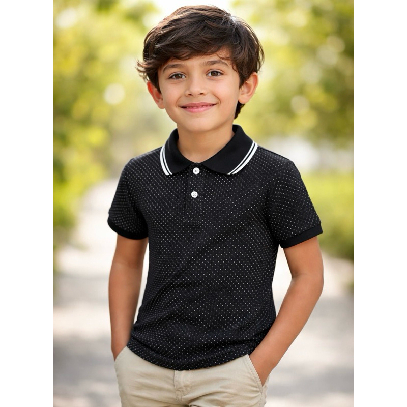 Polo infantil poa juvenil estilosa com bolinhas camiseta bebe 0 ao 16