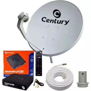 Kit Nova Antena Parabólica Digital Banda KU com Midiabox SE Century em Oferta na Shopee