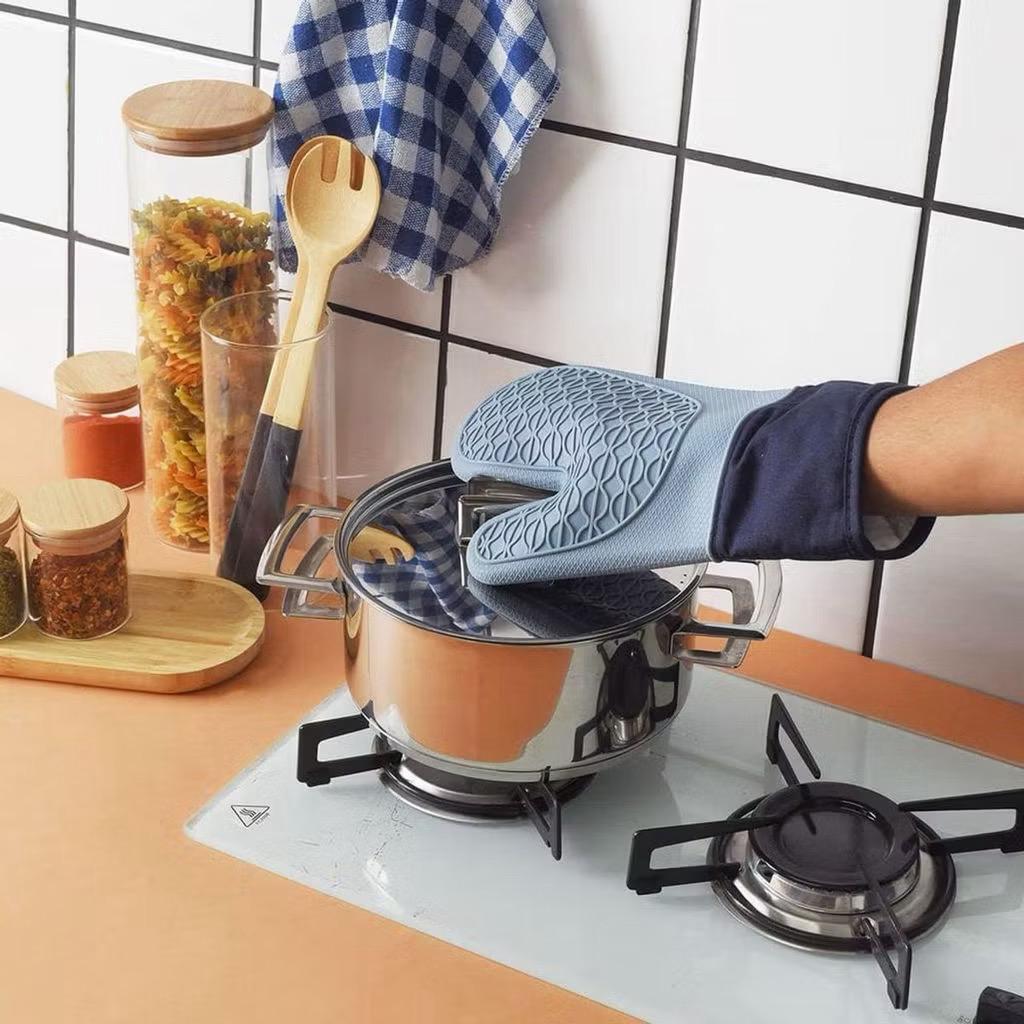 Luva Térmica De Cozinha Forno Fogão Siliconado Manga Curta Com Forro Duplo Aquenta altas Temperaturas, Profissional
