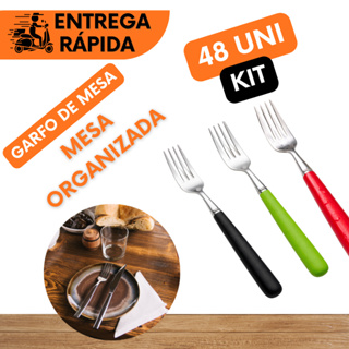 KIT 48 UNIDADES DE GARFOS DE MESA USO PROFISSIONAL RESTAURANTES E DIA A DIA CABO PREMIUM em Oferta na Shopee