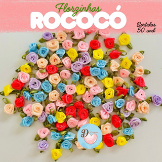 Flor Rococó - 50 Unidades Sortidas | Ideal para Laços, Decoração, Artesanato e Customização em Oferta na Shopee