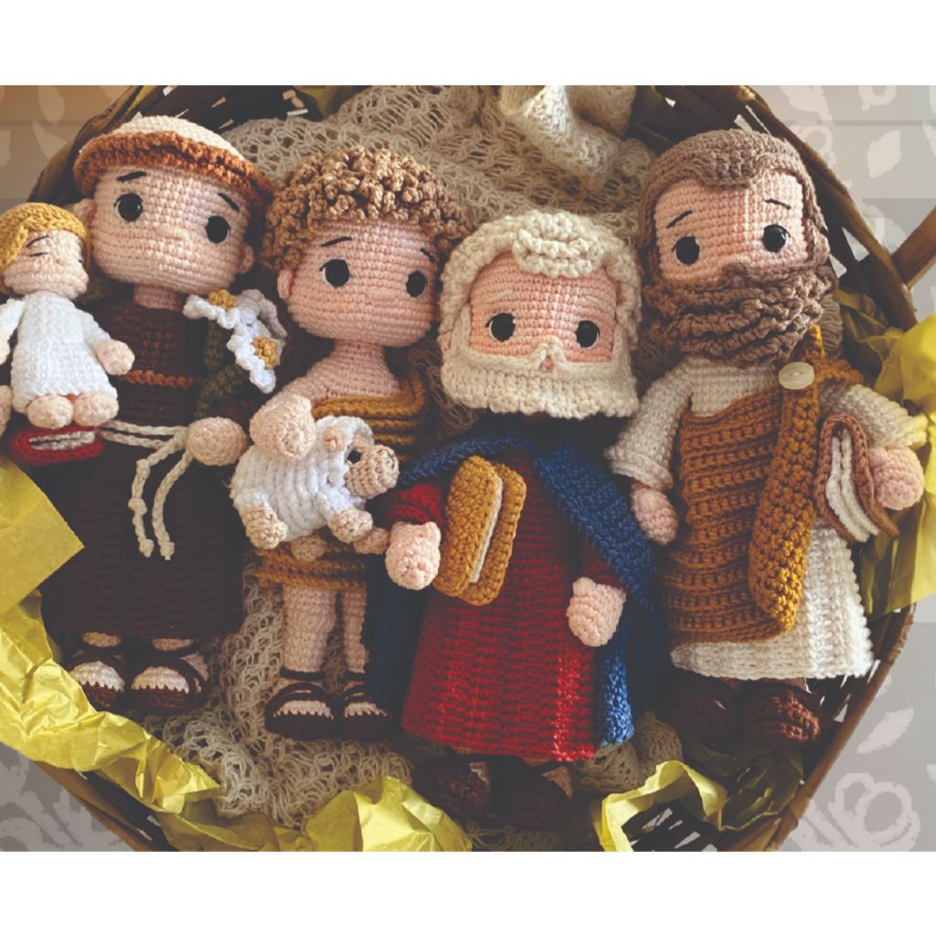 Santos em Amigurumi - Sto Antônio - São João - São Pedro - São Paulo - 23cm