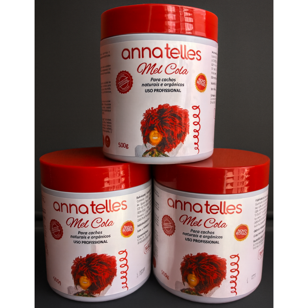 Kit 3 mel cola para cachos orgânicos e naturais 500g cada em Oferta na Shopee