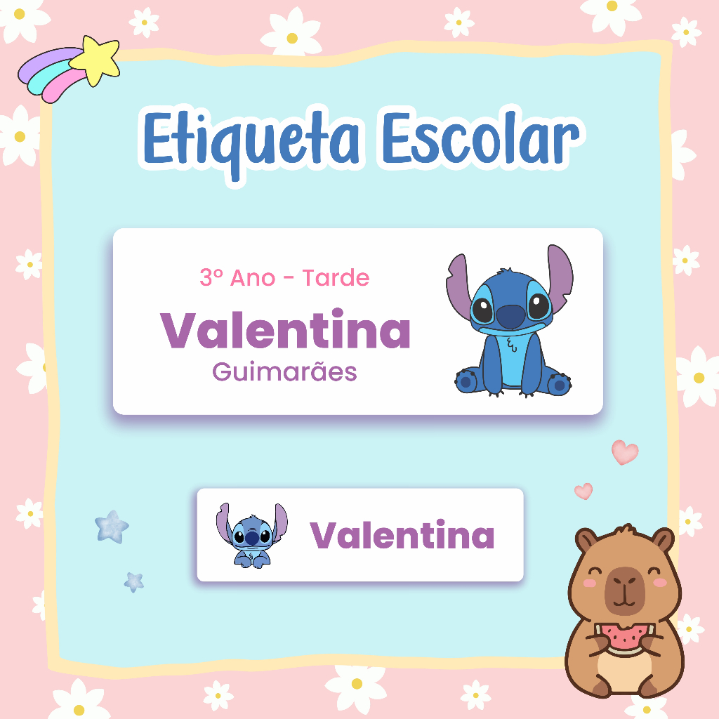 Etiqueta Escolar :: Personalizada :: Papel Adesivo :: Para Cadernos e Livros :: Para Lápis e Canetas em Oferta na Shopee