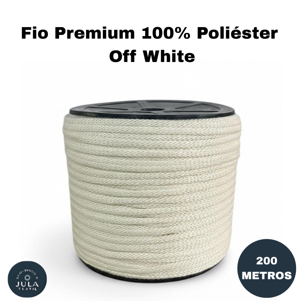 Fio Náutico Premium 100% Poliéster Off White 3MM 200 metros Crochê Tricô e Artesanato em Oferta na Shopee