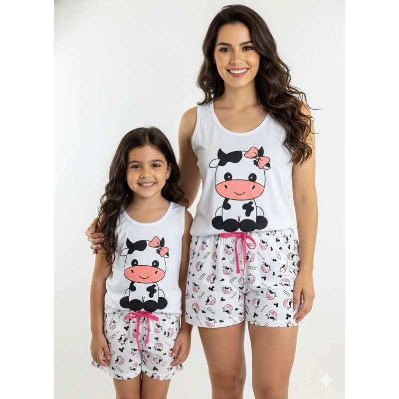 Pijama Mãe e Filha Combinando – Kit Adulto + Infantil | Estampas Variadas | Confortável