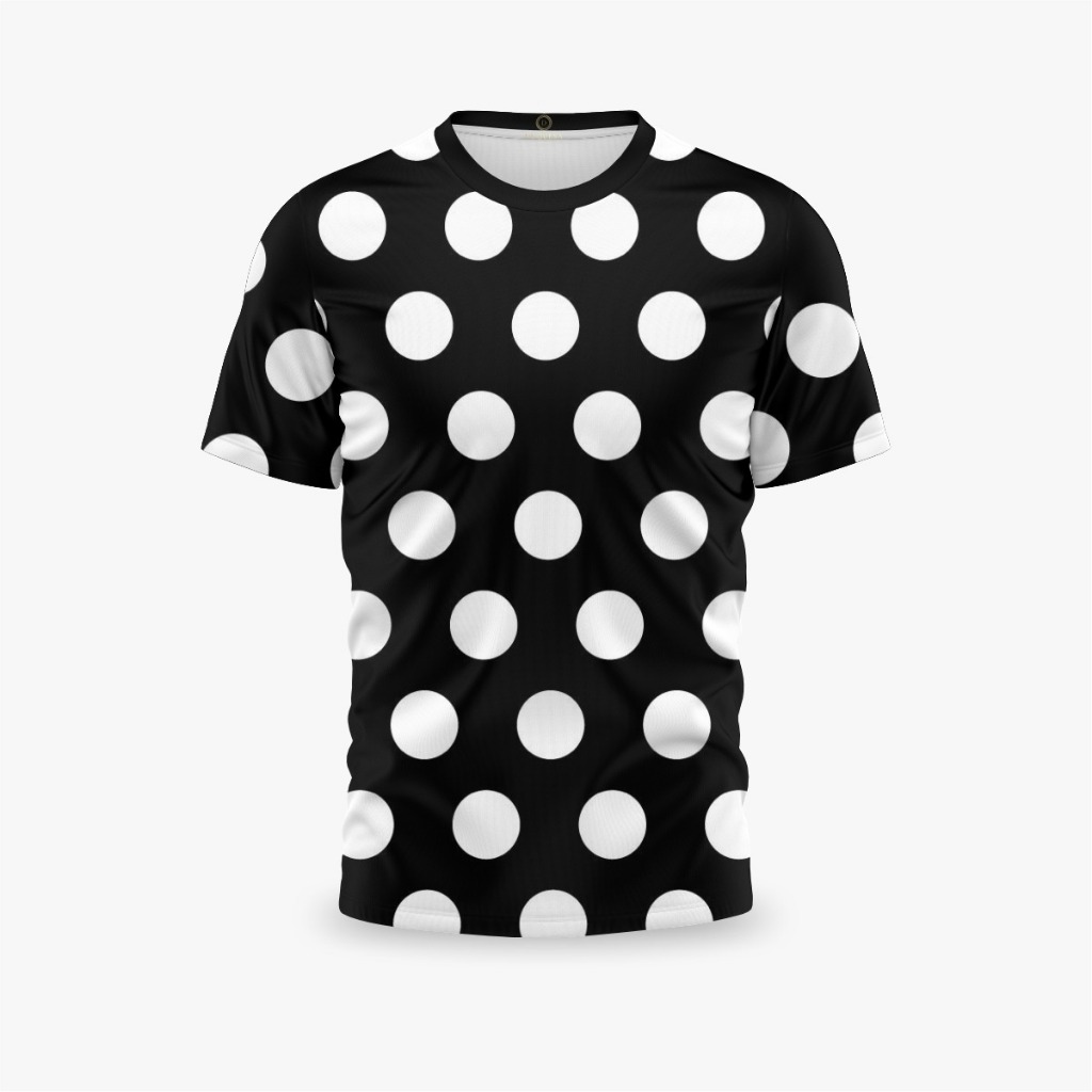 Camisa Camiseta Unissex Feminina Masculina JotaVê Básica Estampa Poá Bolinha Rock Flash Black