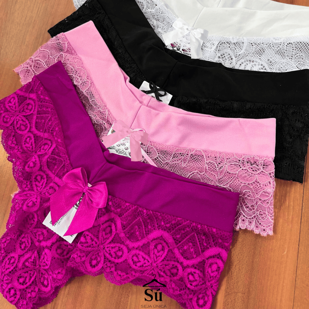 Kit 15 Calcinhas Tanga Renda Luxo Trabalhada Forro em Algodão Cós Microfibra em Oferta na Shopee