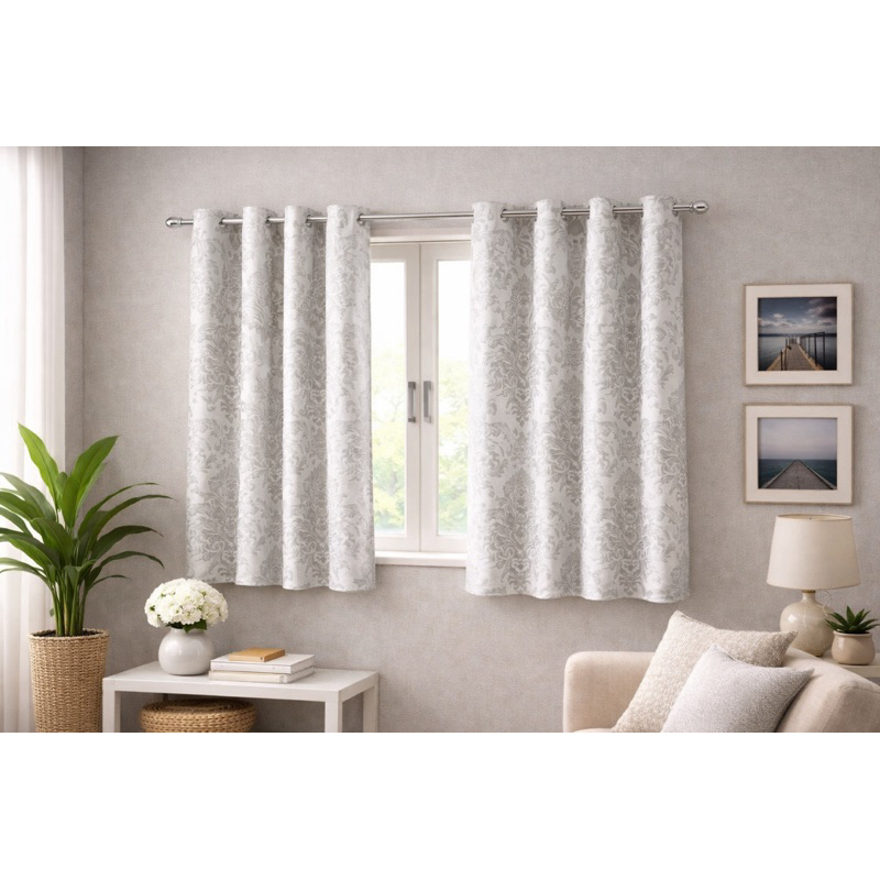 Cortina Janela Pequena Jacquard De Luxo 2,20 x 1,30 Promoção