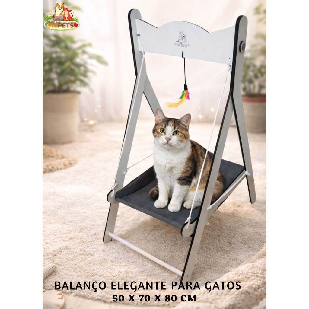 balanço e Cama Pet com Brinquedos para Gatos playground interativo de gato gatificar