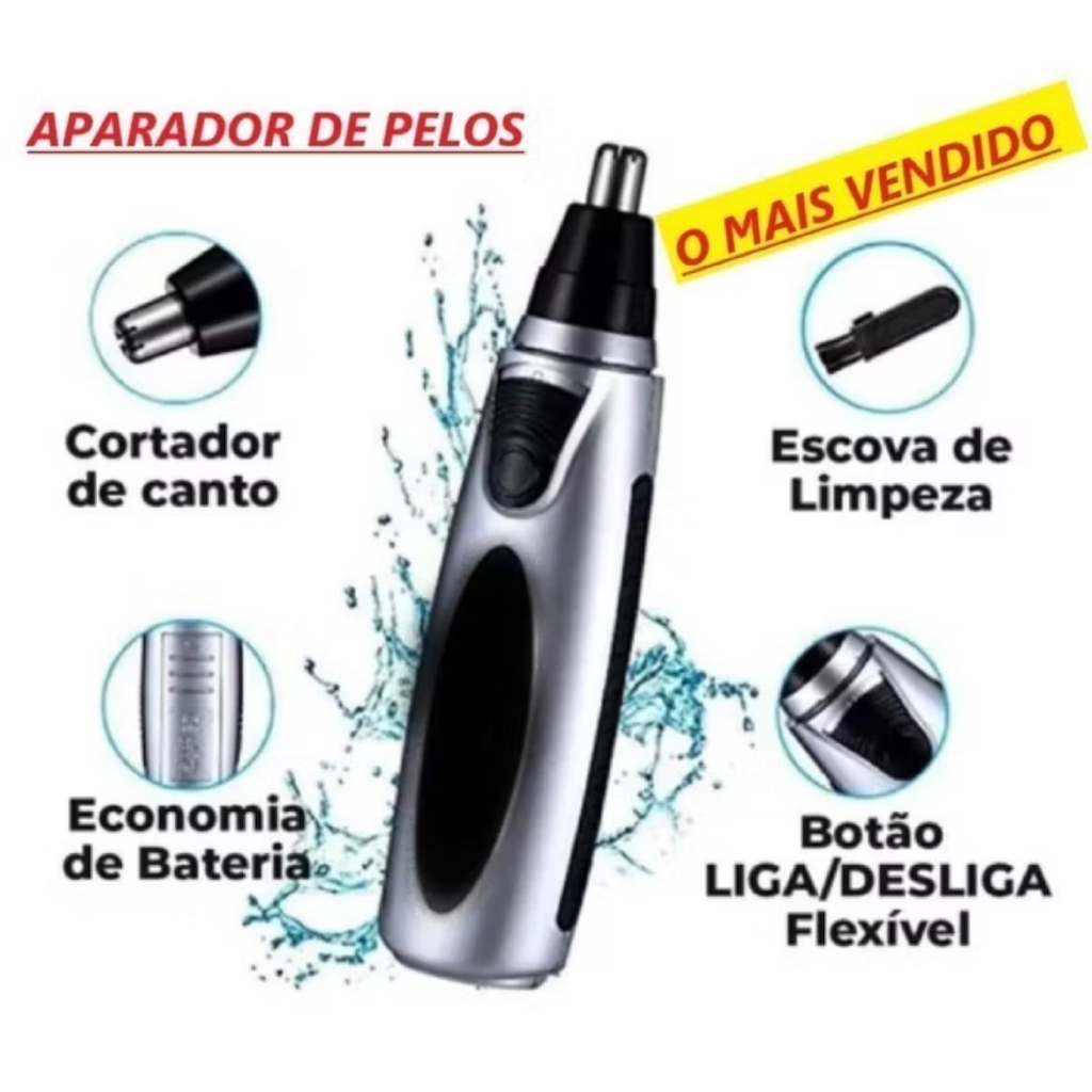 Kit Cuidados Masculinos - Barbeador e Aparador de Pelos Máquina Cortar Calelo Modelo Dragão